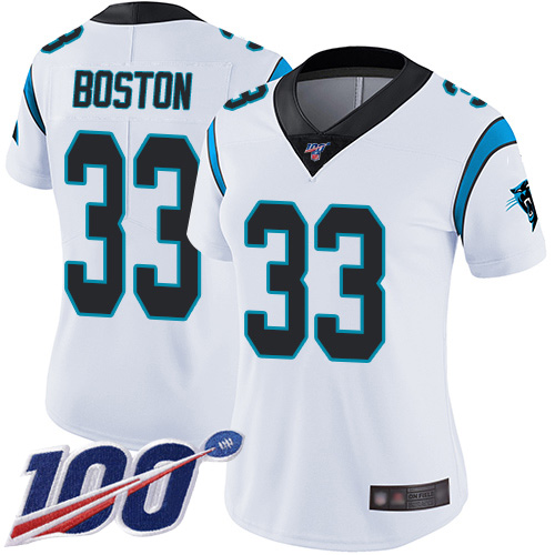 Carolina Panthers Limited White Women Tre Boston Road Jersey NFL Football 33 100th Season Vapor Untouchable